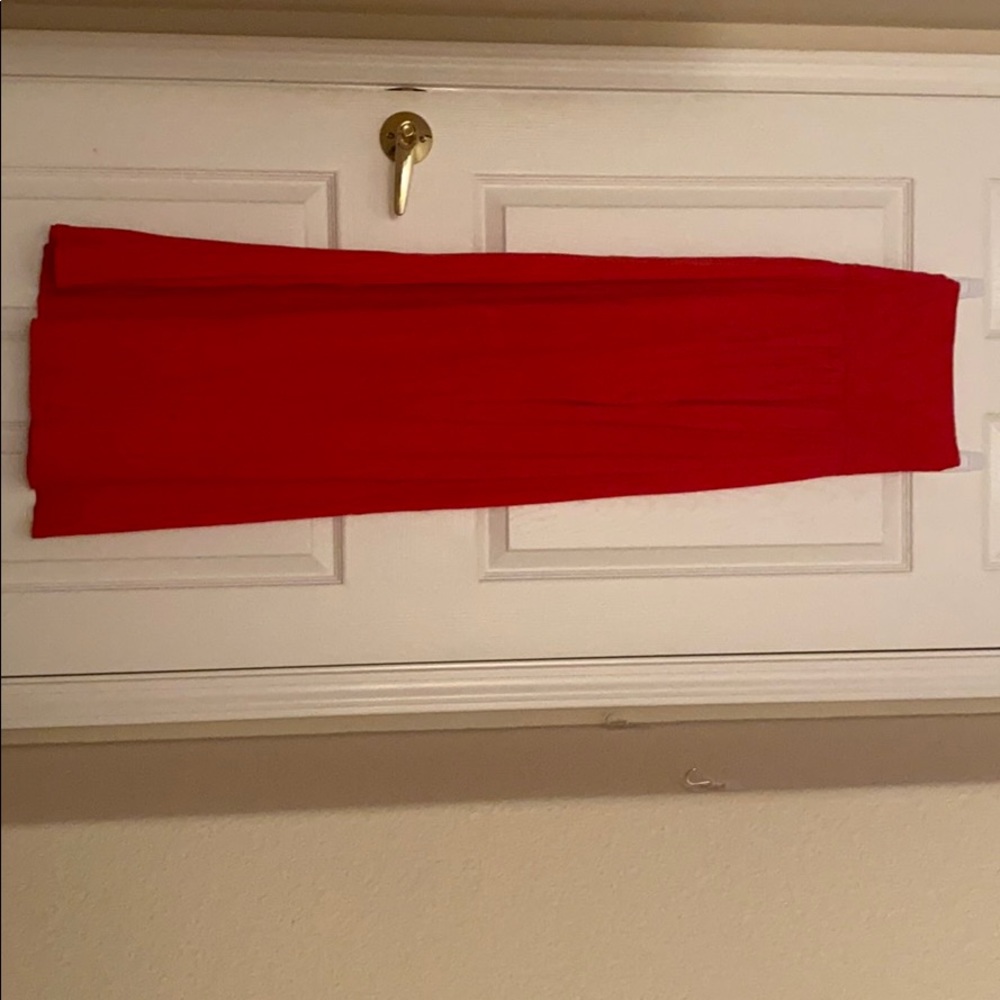 Coral/red strapless dress